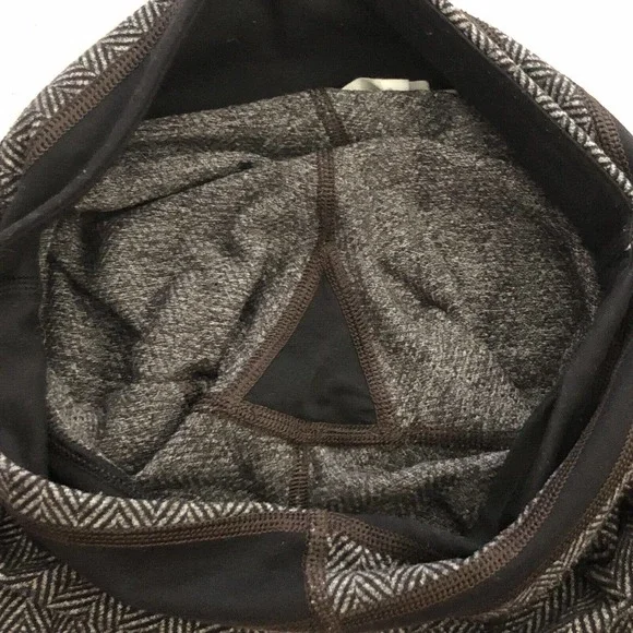 Lululemon Women Giant Herringbone Heathered Black Wi14 Quilt Wunder Under Pant 4